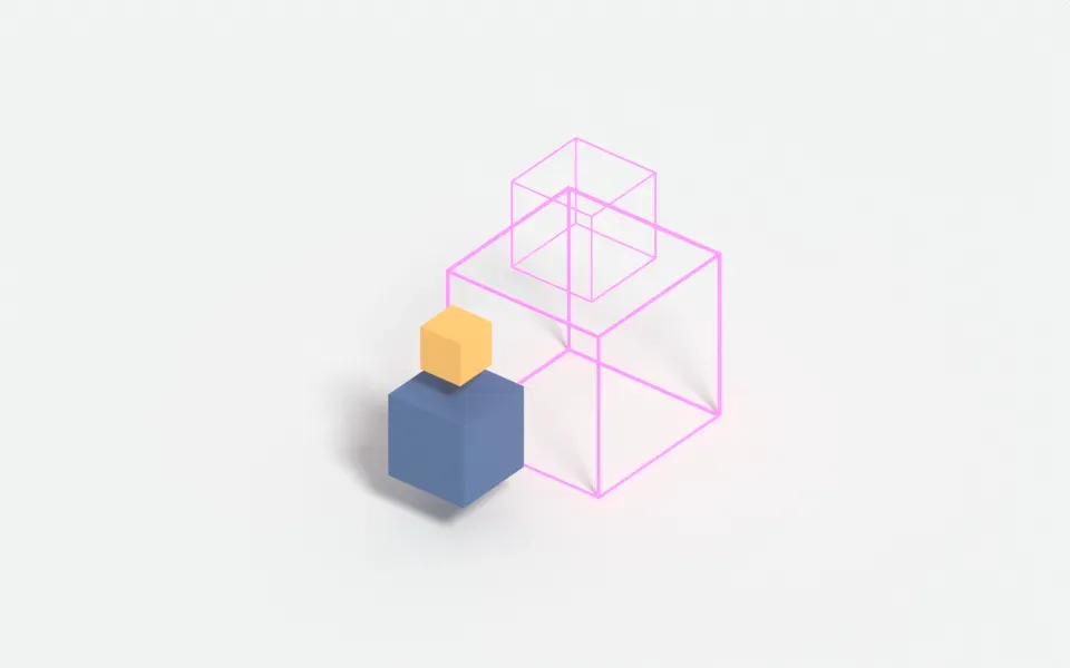 Two cubes at half the requested size, offset from their targets and floating apart.